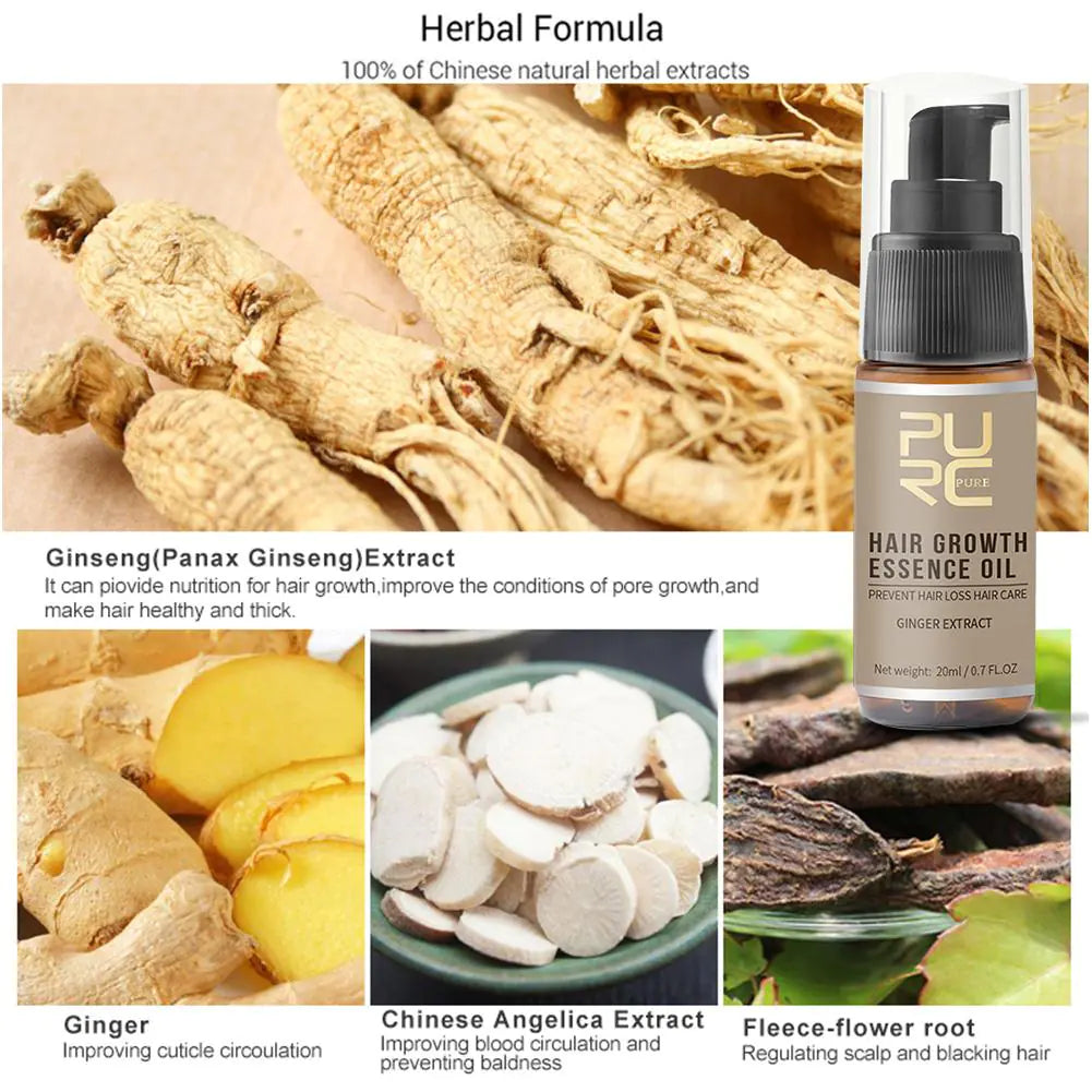 Ingredientes naturales sérum PURC jengibre ginseng