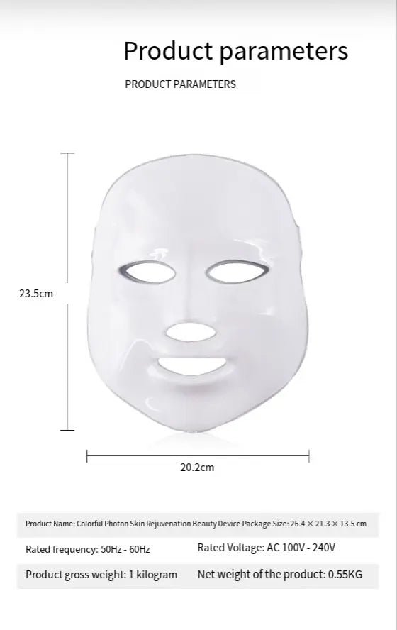 Máscara LED Facial - 7 colores de terapia